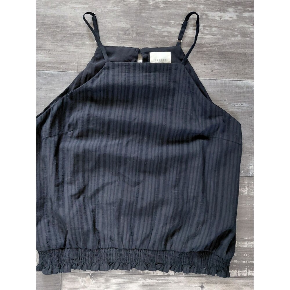 Harlowe & Graham Black Striped Halter Cami